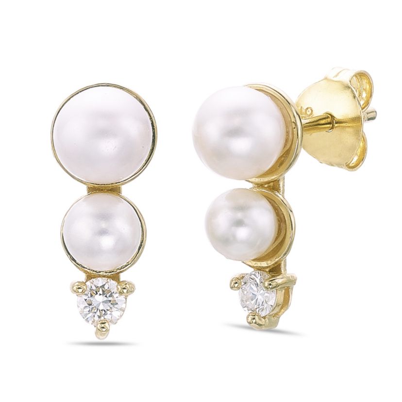 Lab Created Gemminded 1/8 ct. t.w. Lab-Grown Diamond Earrings in 18k Gold Over Silver
