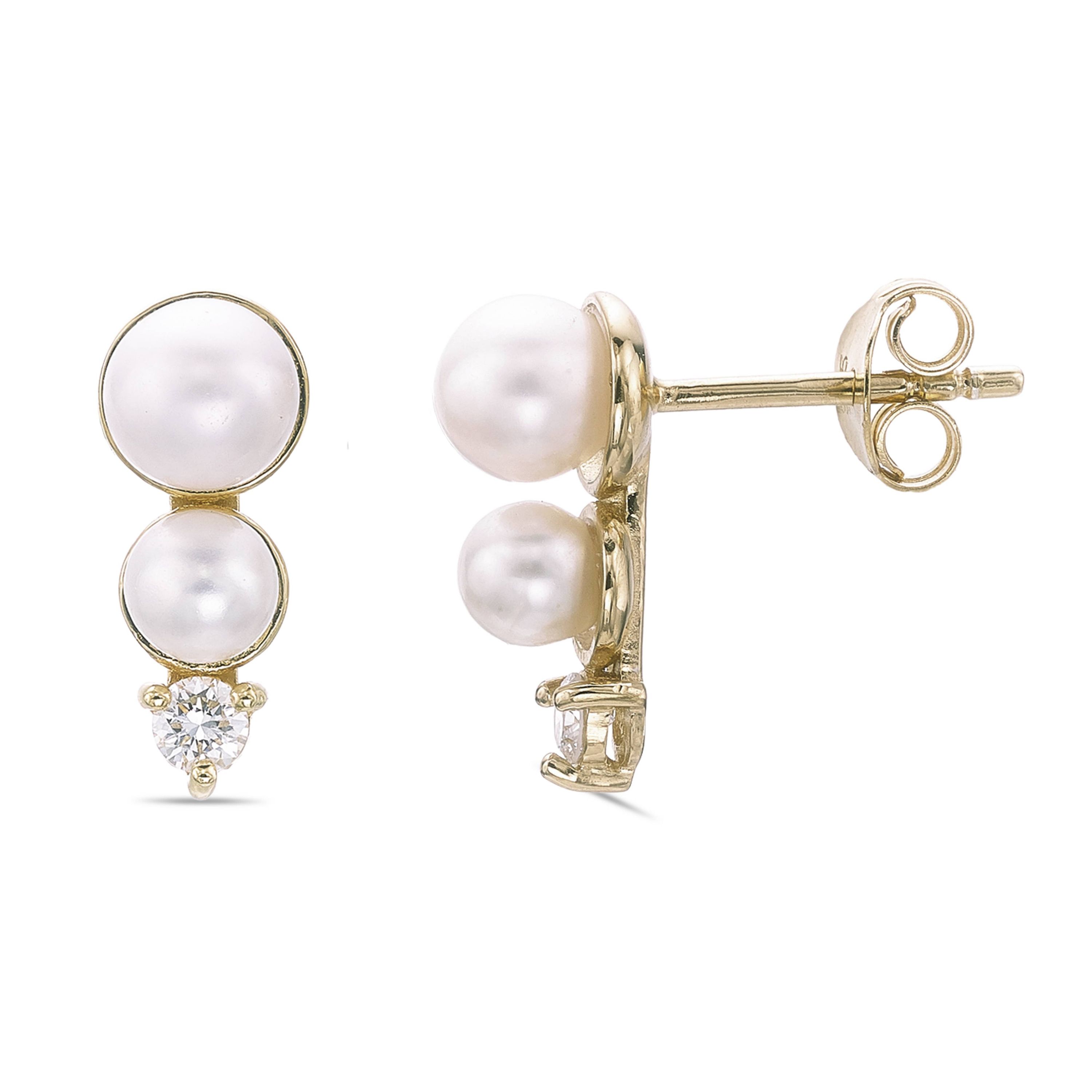 Lab Created Gemminded 1/8 ct. t.w. Lab-Grown Diamond Earrings in 18k Gold Over Silver
