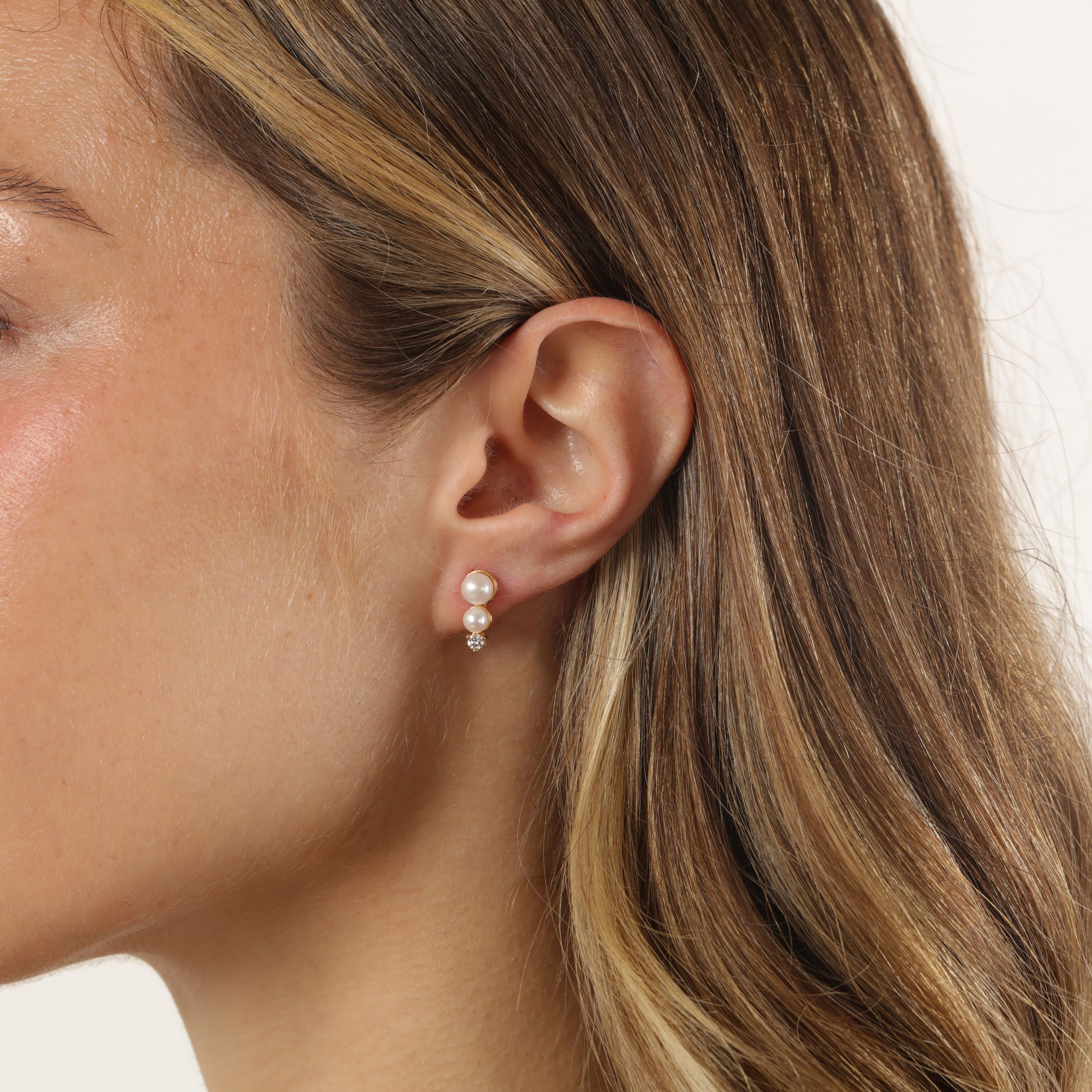 Lab Created Gemminded 1/8 ct. t.w. Lab-Grown Diamond Earrings in 18k Gold Over Silver