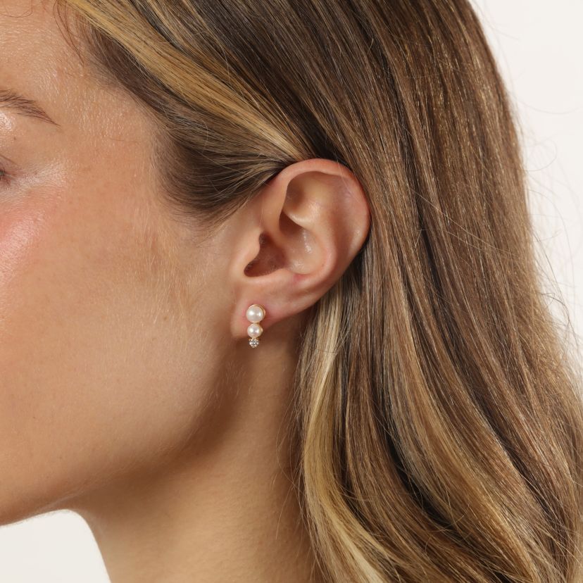 Lab Created Gemminded 1/8 ct. t.w. Lab-Grown Diamond Earrings in 18k Gold Over Silver