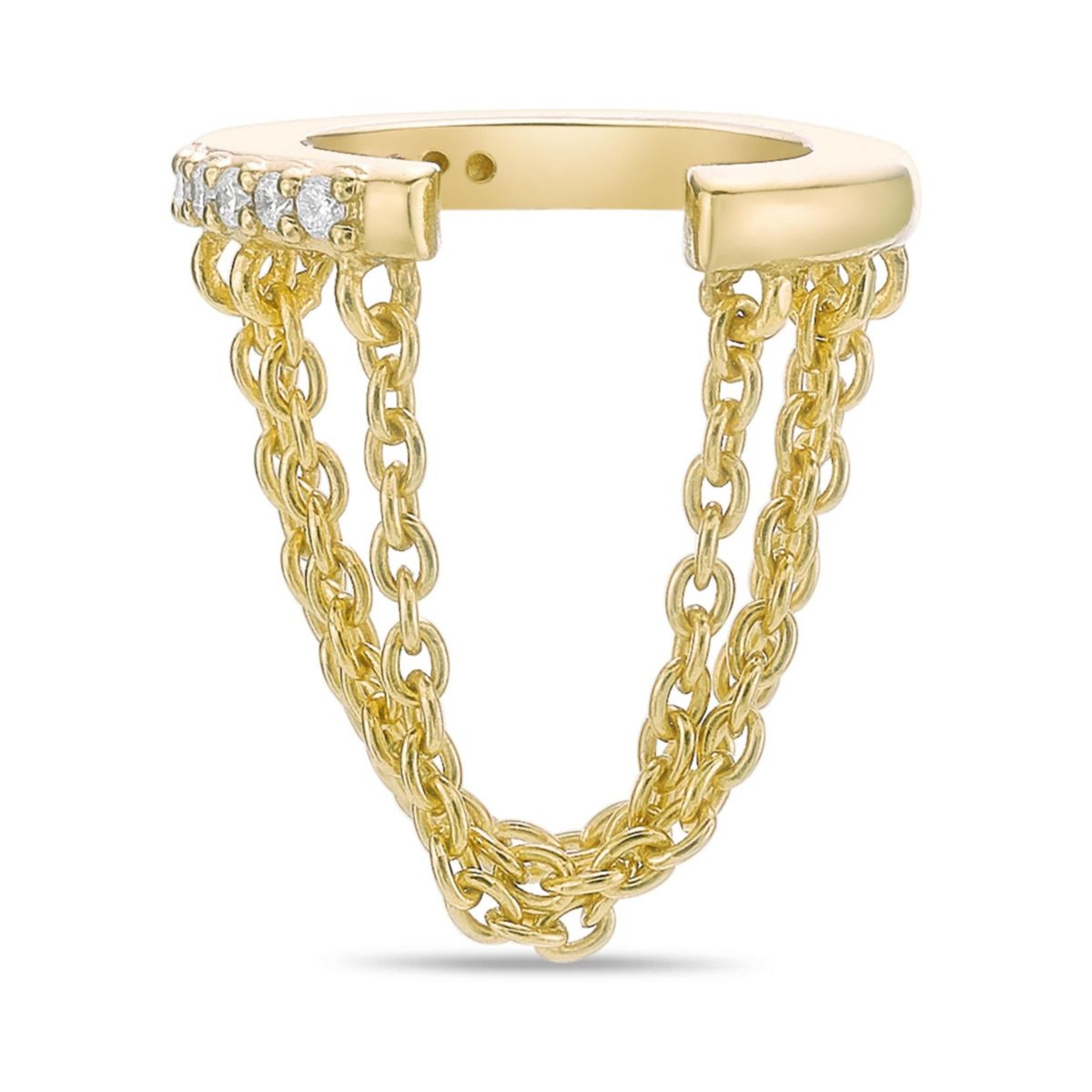 Lab Created Gemminded Lab-Grown Diamond Accent Ear Cuff in 18k Gold over Silver