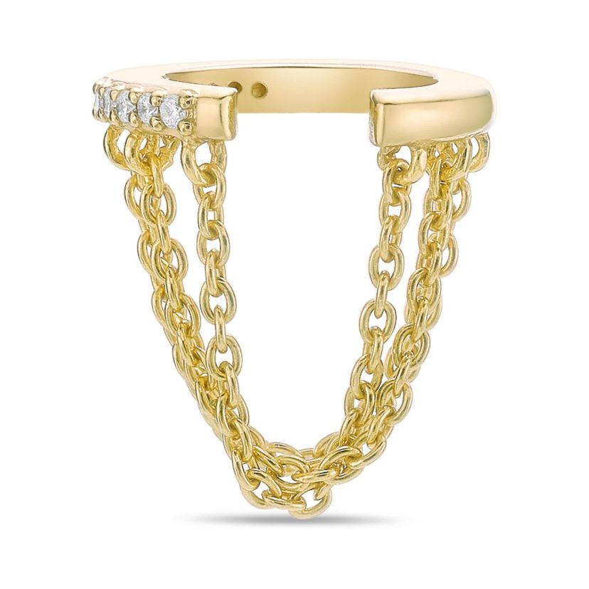 Lab Created Gemminded Lab-Grown Diamond Accent Ear Cuff in 18k Gold over Silver