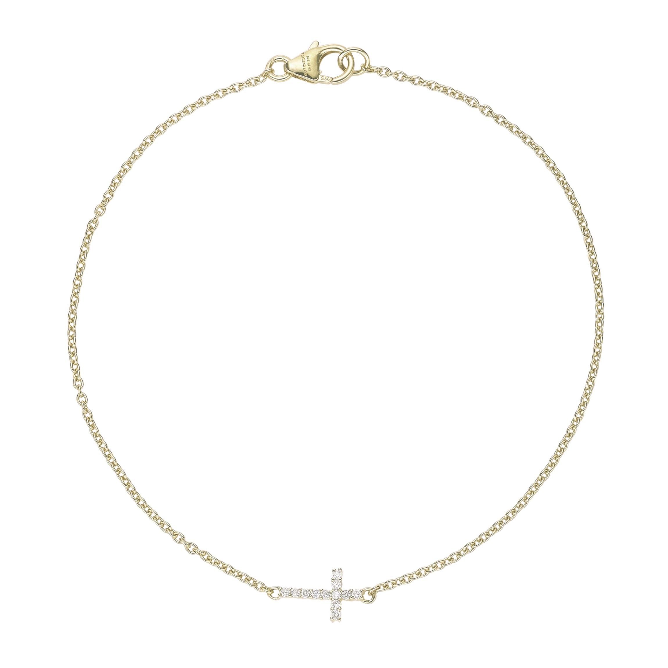 Lab Created Gemminded Lab-Grown Diamond Accent Bracelet in 18K Gold Over Silver