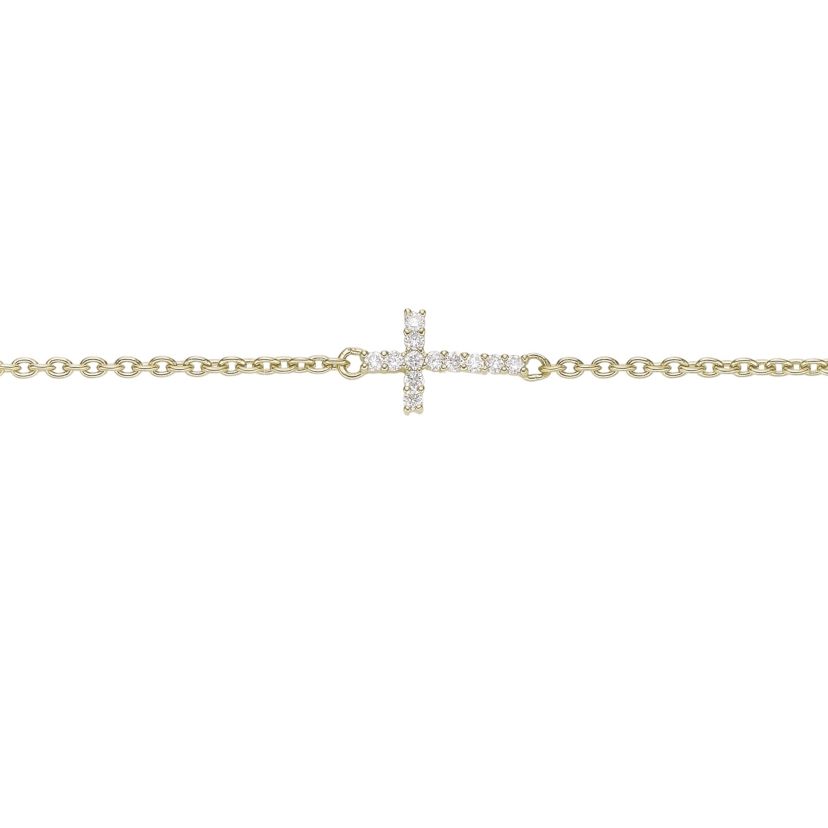 Lab Created Gemminded Lab-Grown Diamond Accent Bracelet in 18K Gold Over Silver