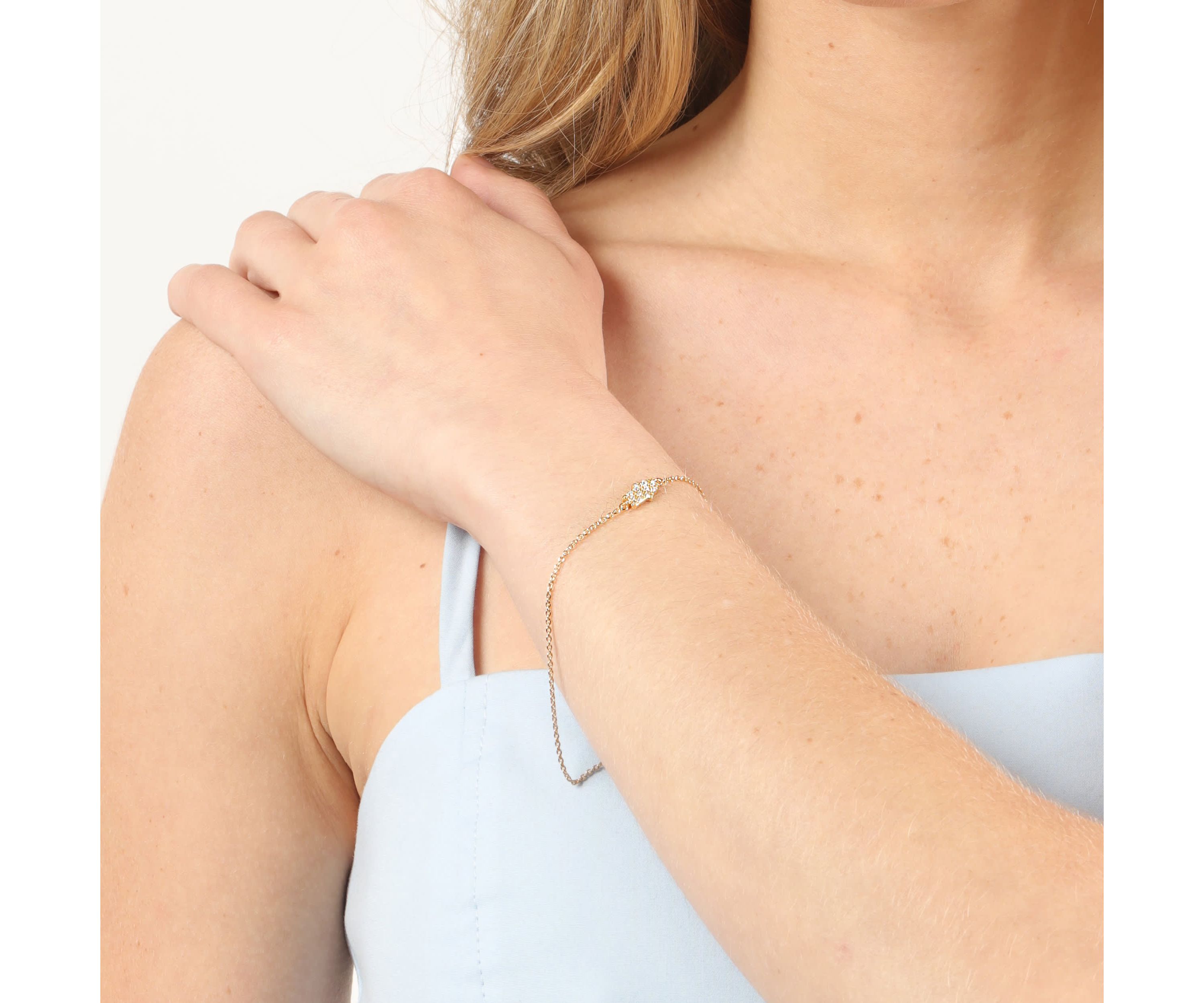 Lab Created Gemminded 1/10 ct. t.w. Lab-Grown Diamond Bracelet in 18K Gold Over Silver