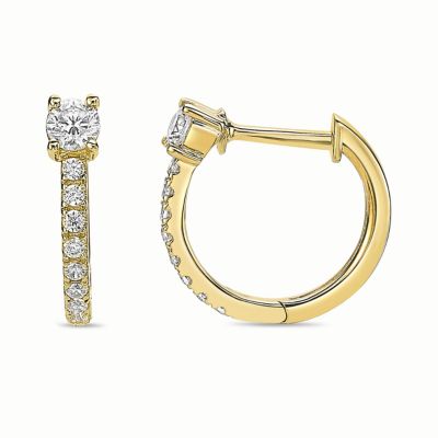 Brilliant Grown Lab Created Women's Lab Grown Diamond Hoop Earrings in Sterling Silver
