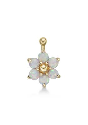 Lila Moon LabCreated Opal Flower Nose Ring in 14K Gold