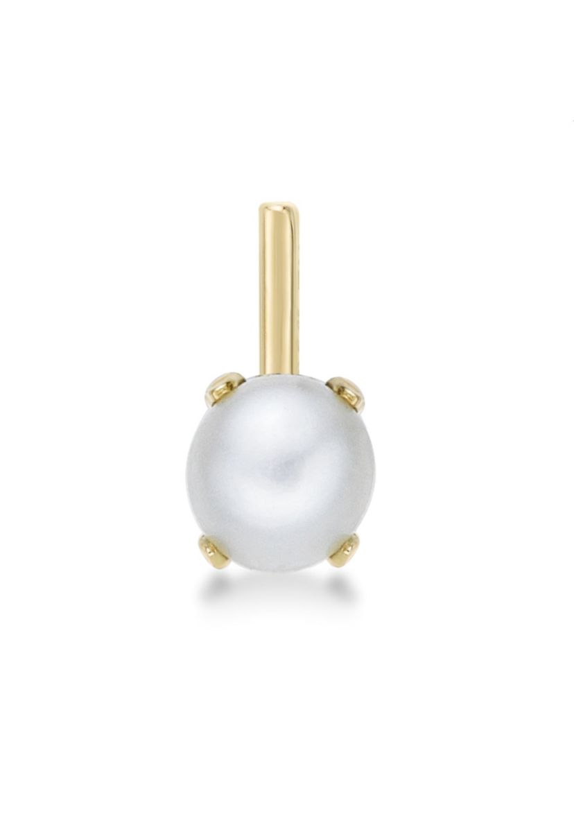 Lila Moon 90 Degree Angle Freshwater Cultured Pearl Nose Stud in 14K Gold