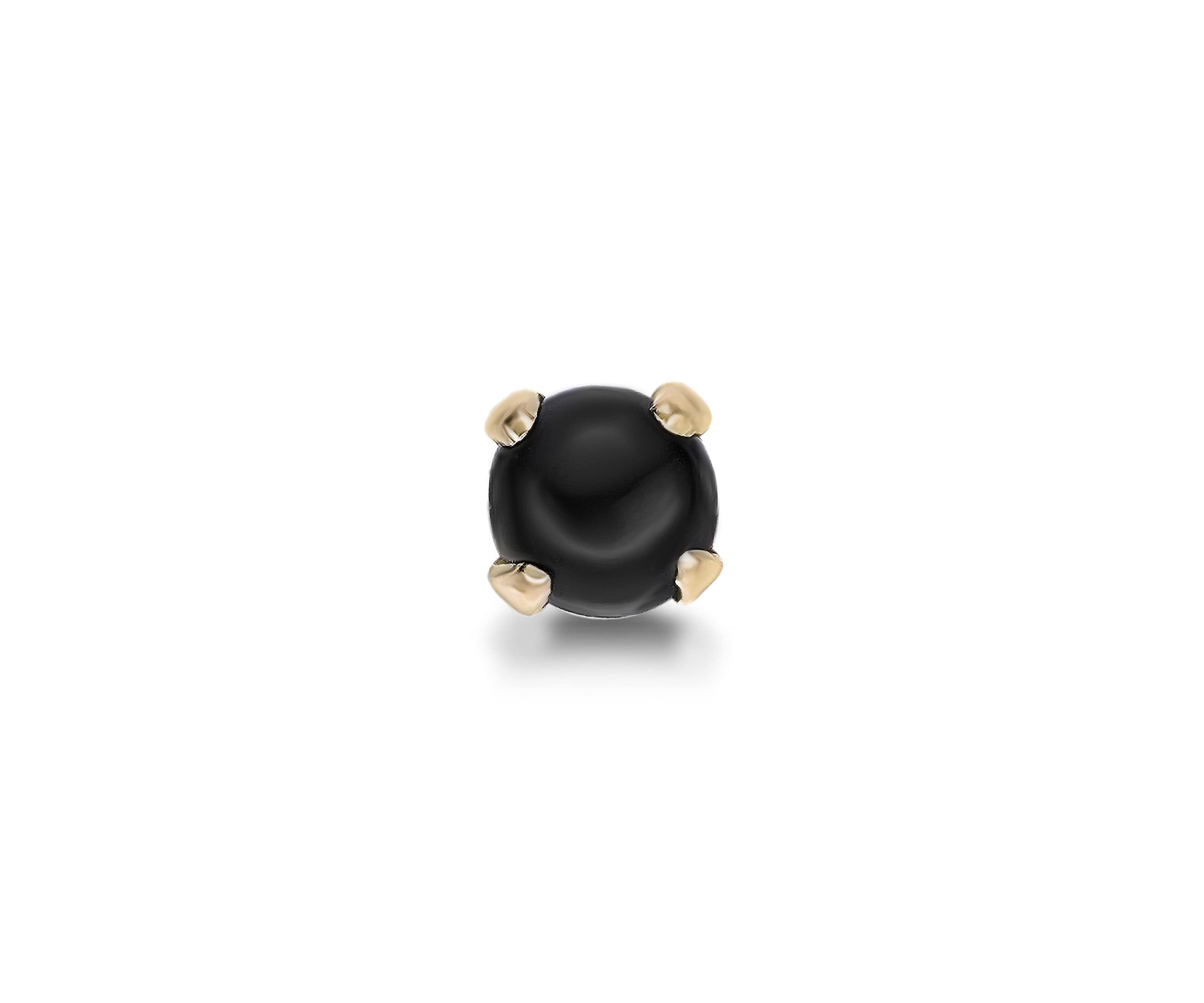 Lila Moon Onyx Nose Stud in 14K Gold