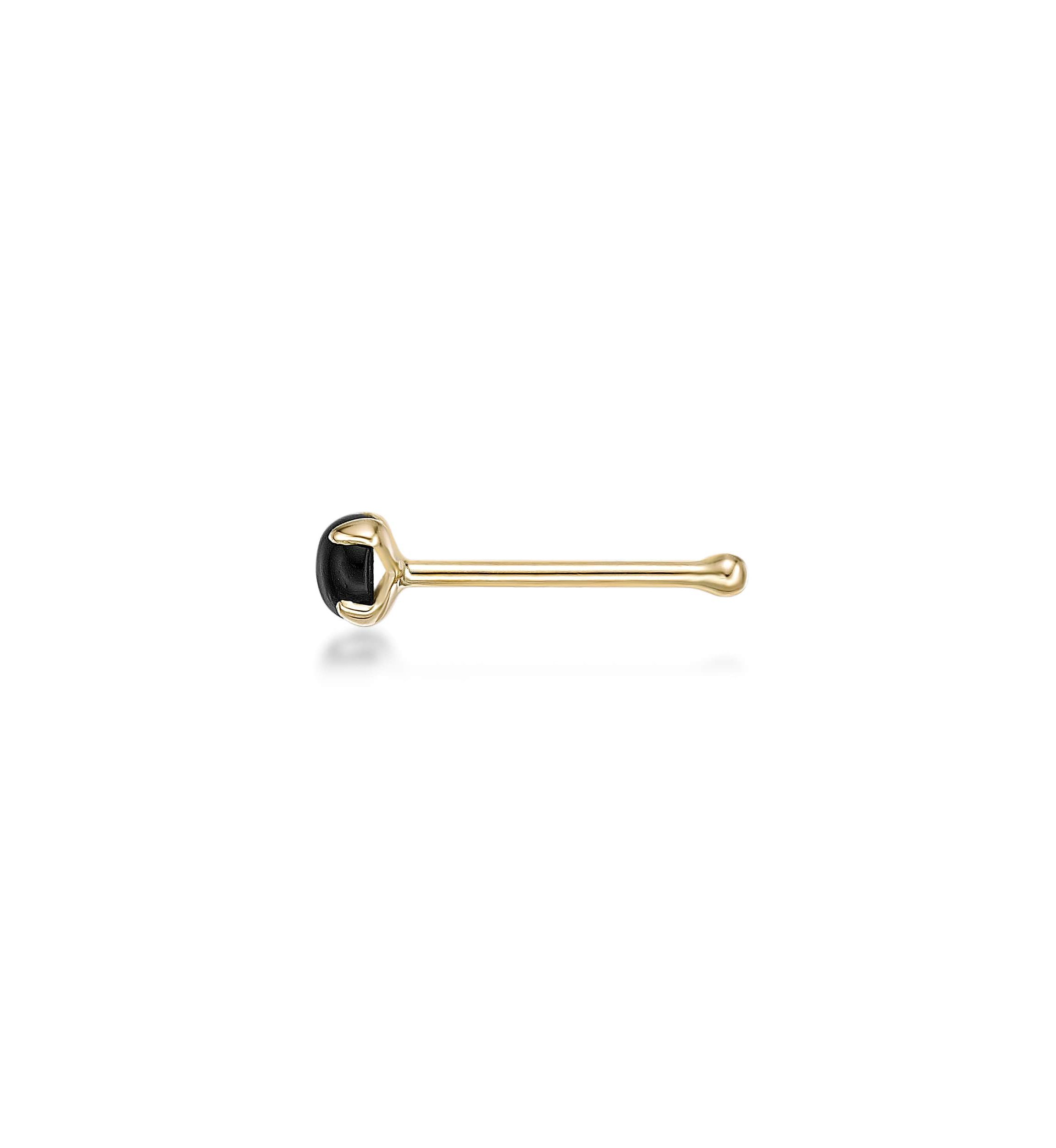 Lila Moon Onyx Nose Stud in 14K Gold