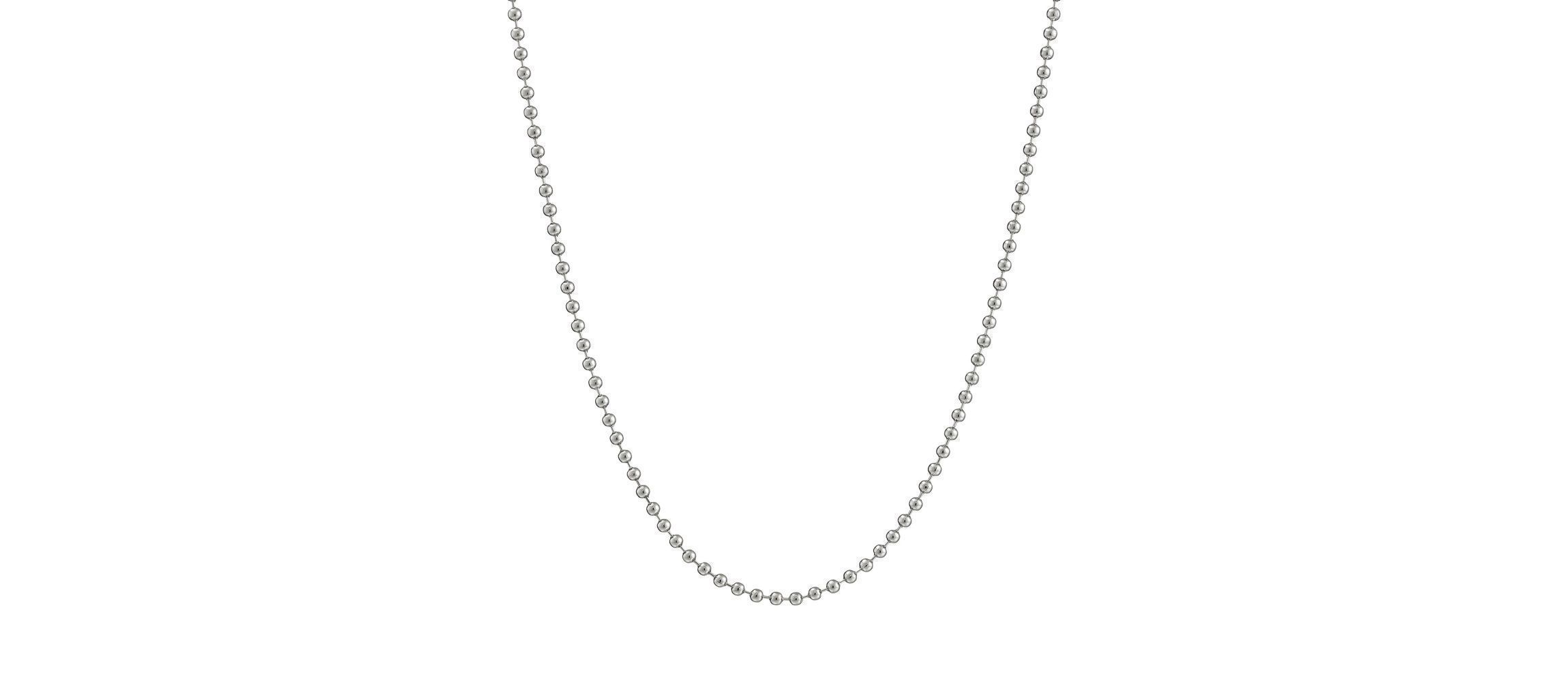 Stainless Steel 2MM Ball Chain Necklace, 24" Length
