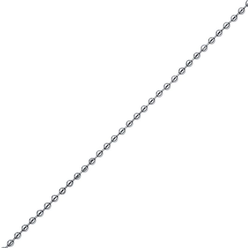 Stainless Steel 2MM Ball Chain Necklace, 24" Length