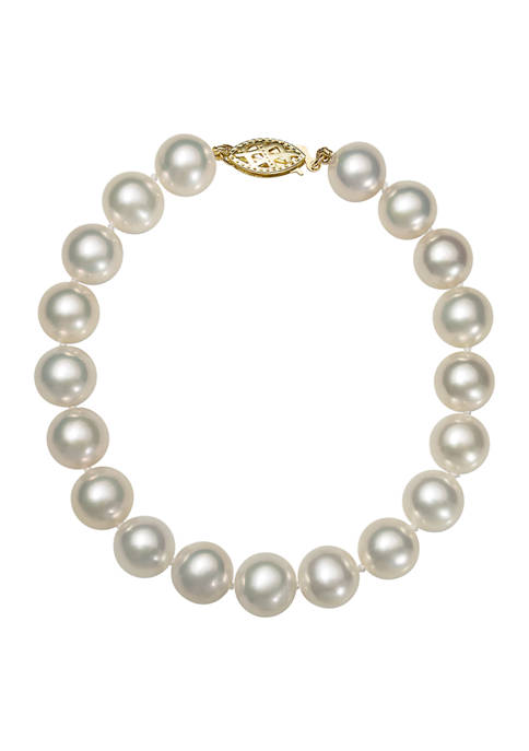 8.5-9.5 Millimeter A Quality Cultured Freshwater Pearl 7.5 inch Bracelet in 14k Yellow Gold