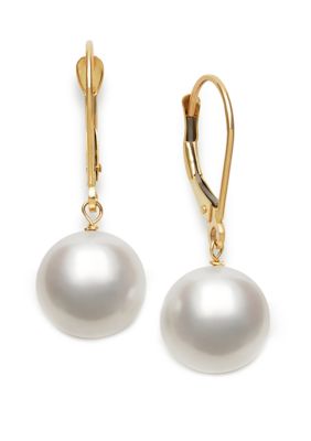 Belk & Co. Freshwater Pearl Earrings in 14k Yellow Gold | belk