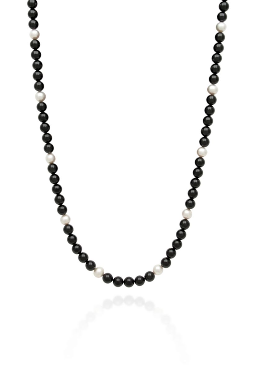 Onyx and Freshwater Pearl Necklace