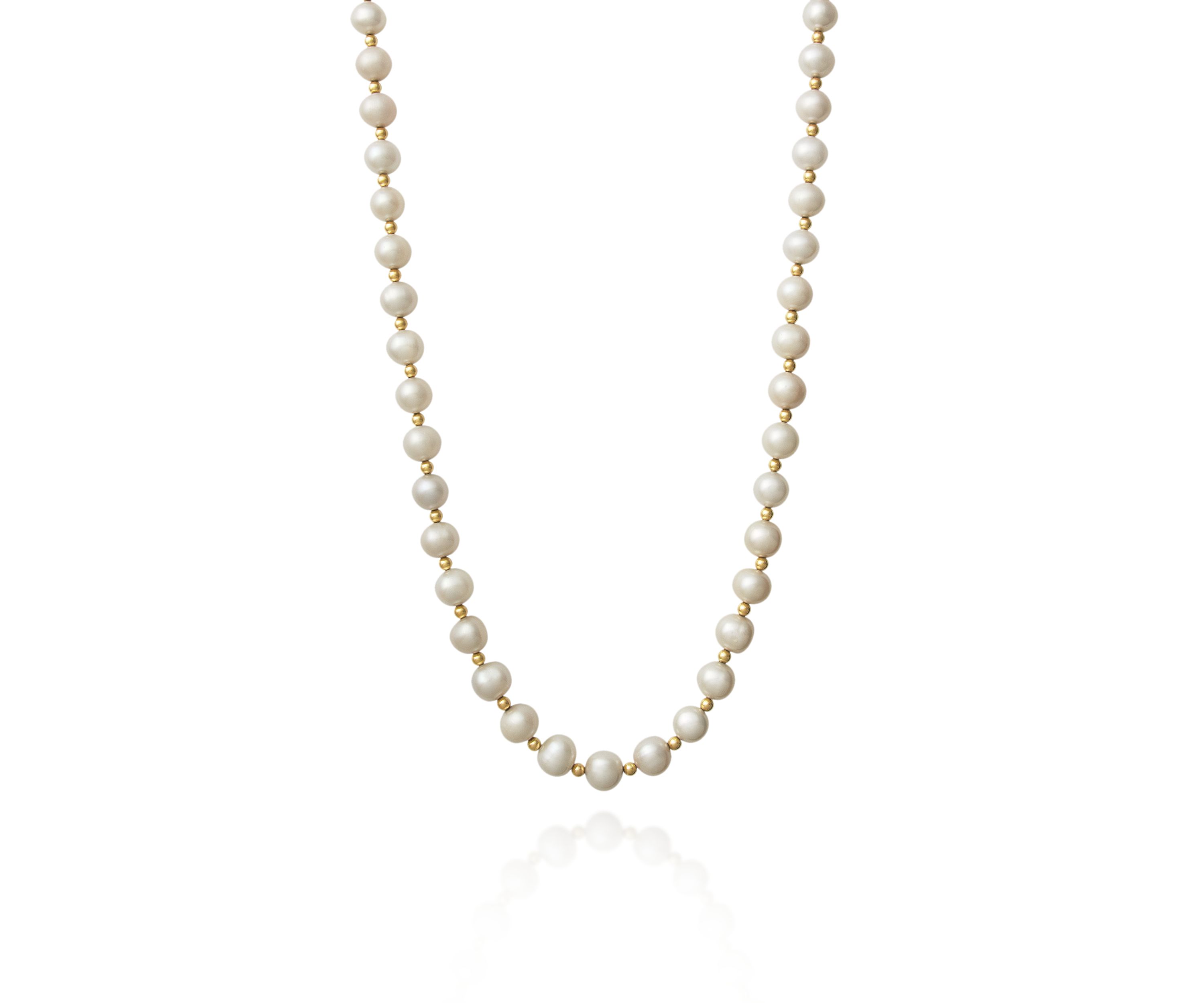 14k Yellow Gold Freshwater Pearl Necklace