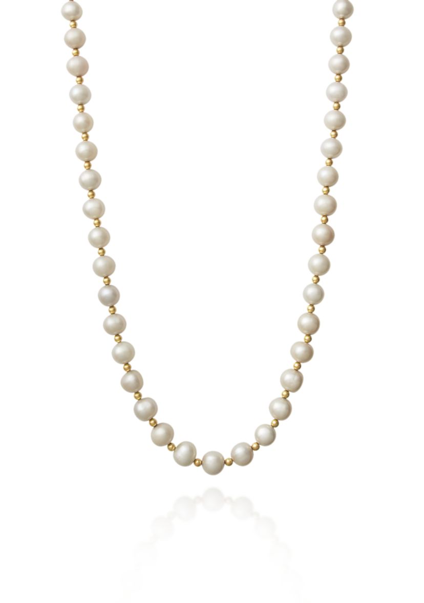 14k Yellow Gold Freshwater Pearl Necklace