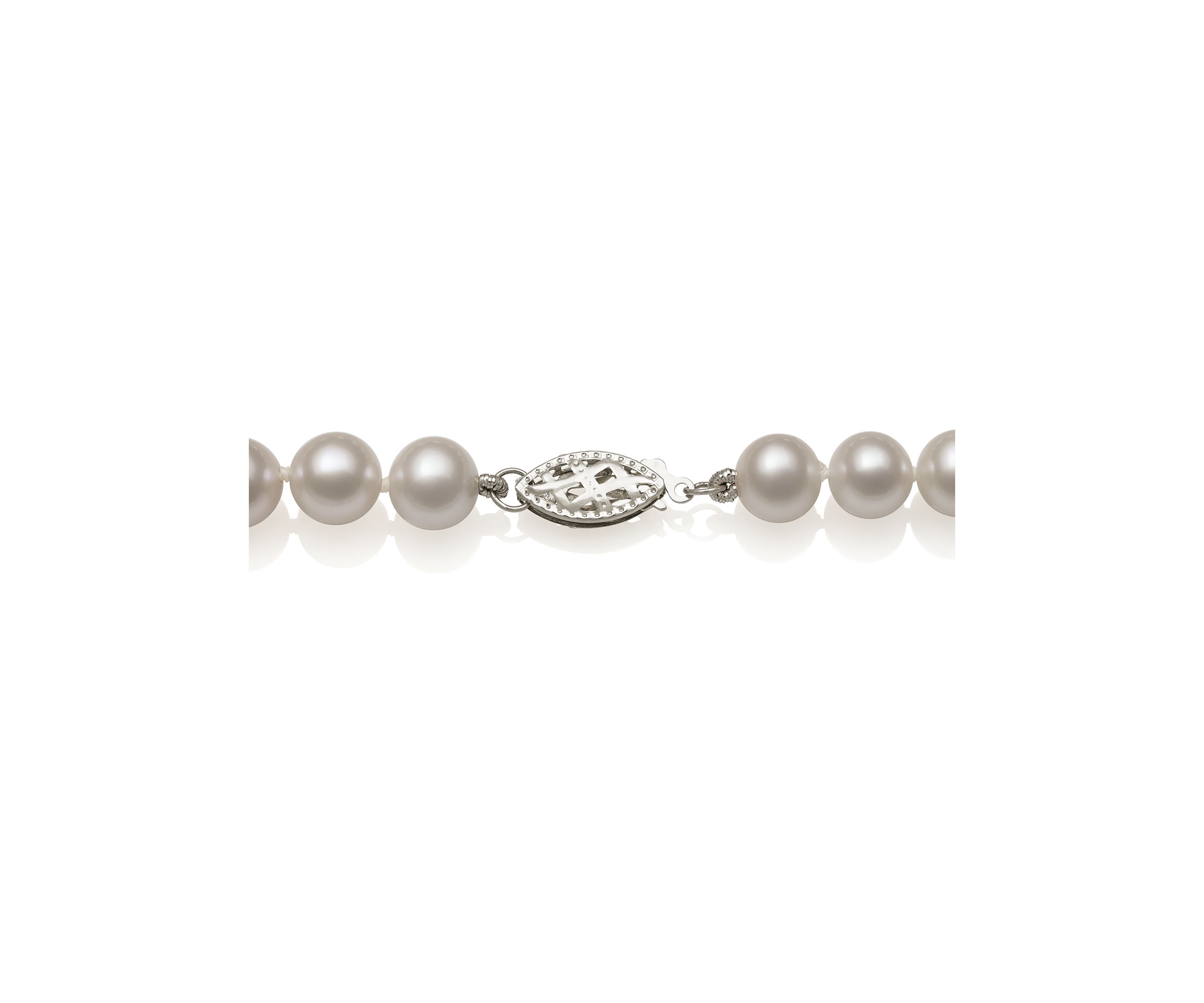 5-6 Millimeter A Quality Cultured Freshwater Pearl 16 inch Strand Necklace in 14K White Gold