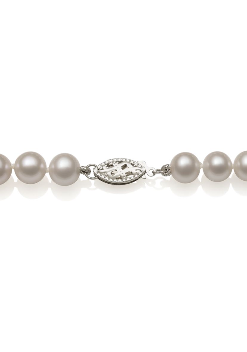 5-6 Millimeter A Quality Cultured Freshwater Pearl 16 inch Strand Necklace in 14K White Gold