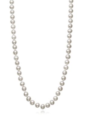 Amour de Pearl 5-6 Millimeter A Quality Cultured Freshwater Pearl 18 inch Strand Necklace in 14k White Gold