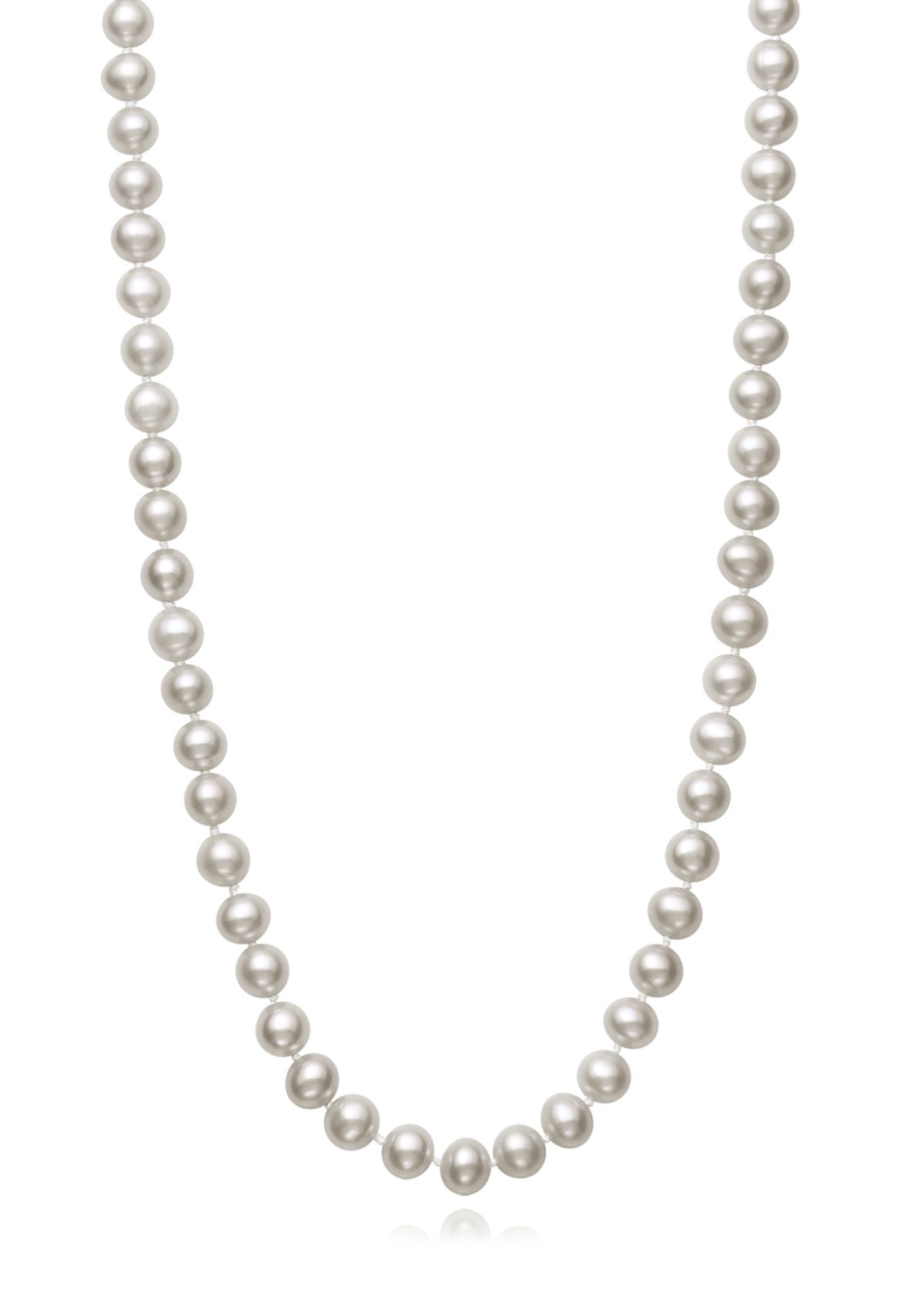 5-6 Millimeter A Quality Cultured Freshwater Pearl 18 inch Strand Necklace in 14k White Gold
