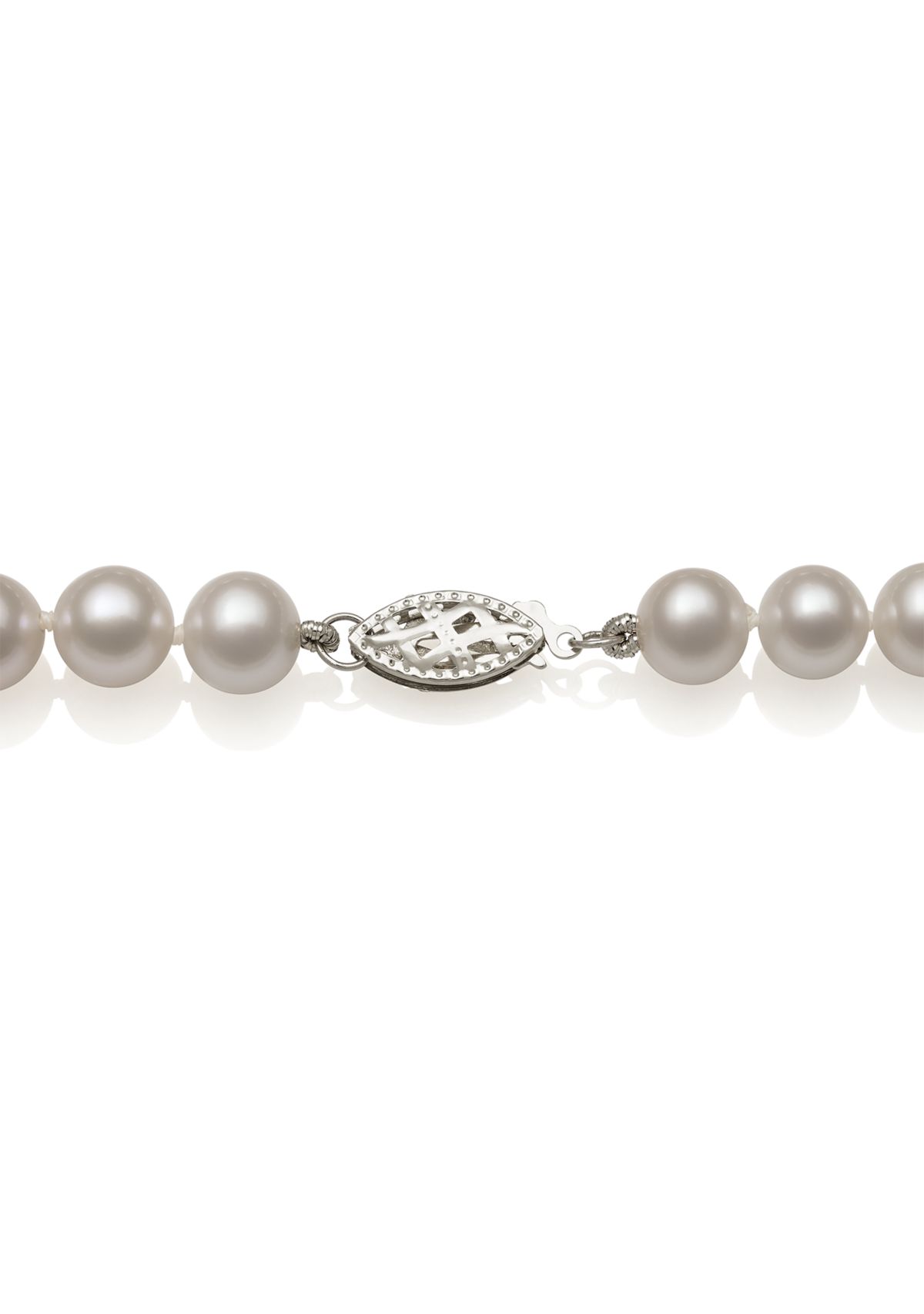 5-6 Millimeter A Quality Cultured Freshwater Pearl 18 inch Strand Necklace in 14k White Gold