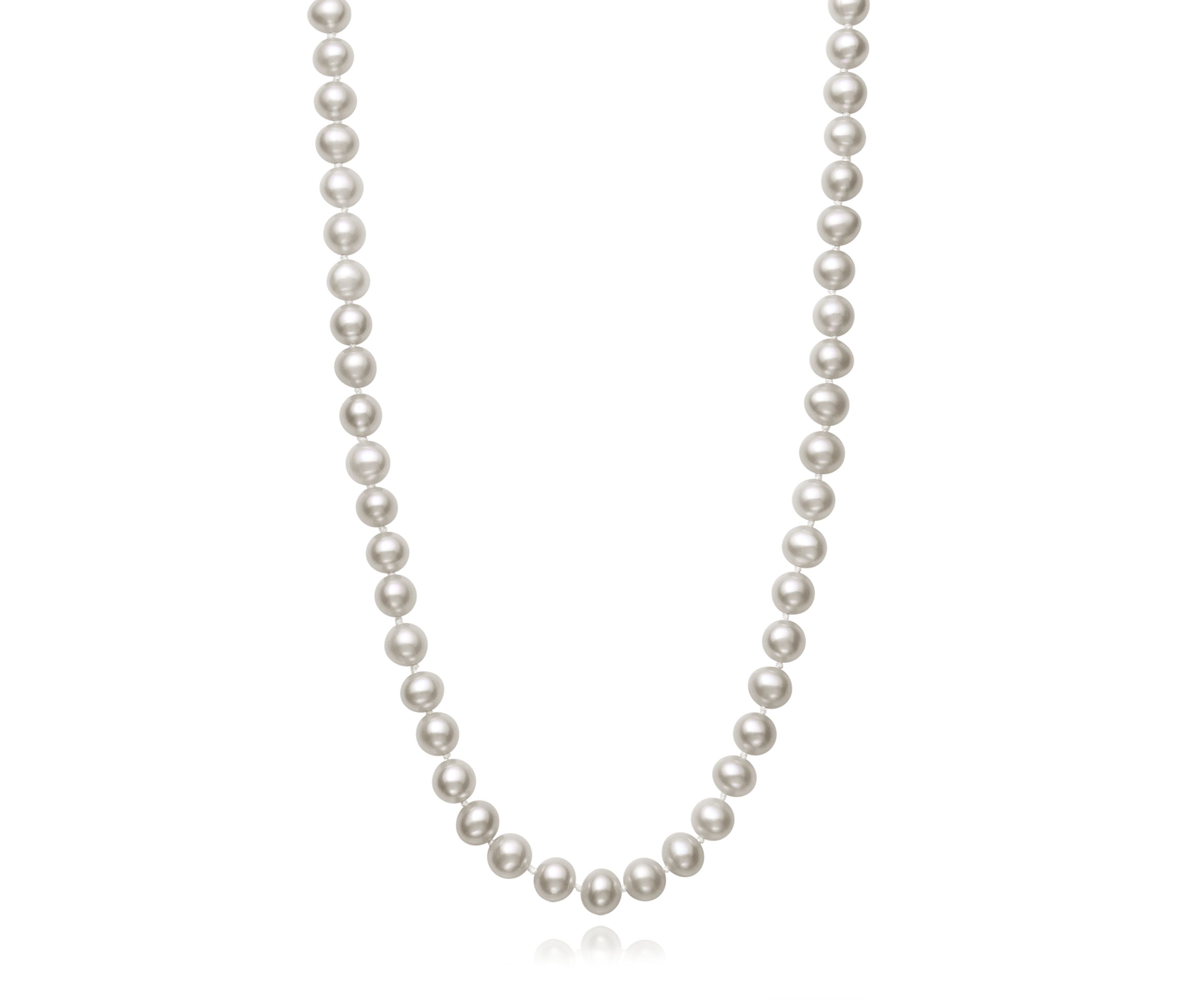 5-6 Millimeter A Quality Cultured Freshwater Pearl 16 Inch Strand Necklace in 14K Yellow Gold