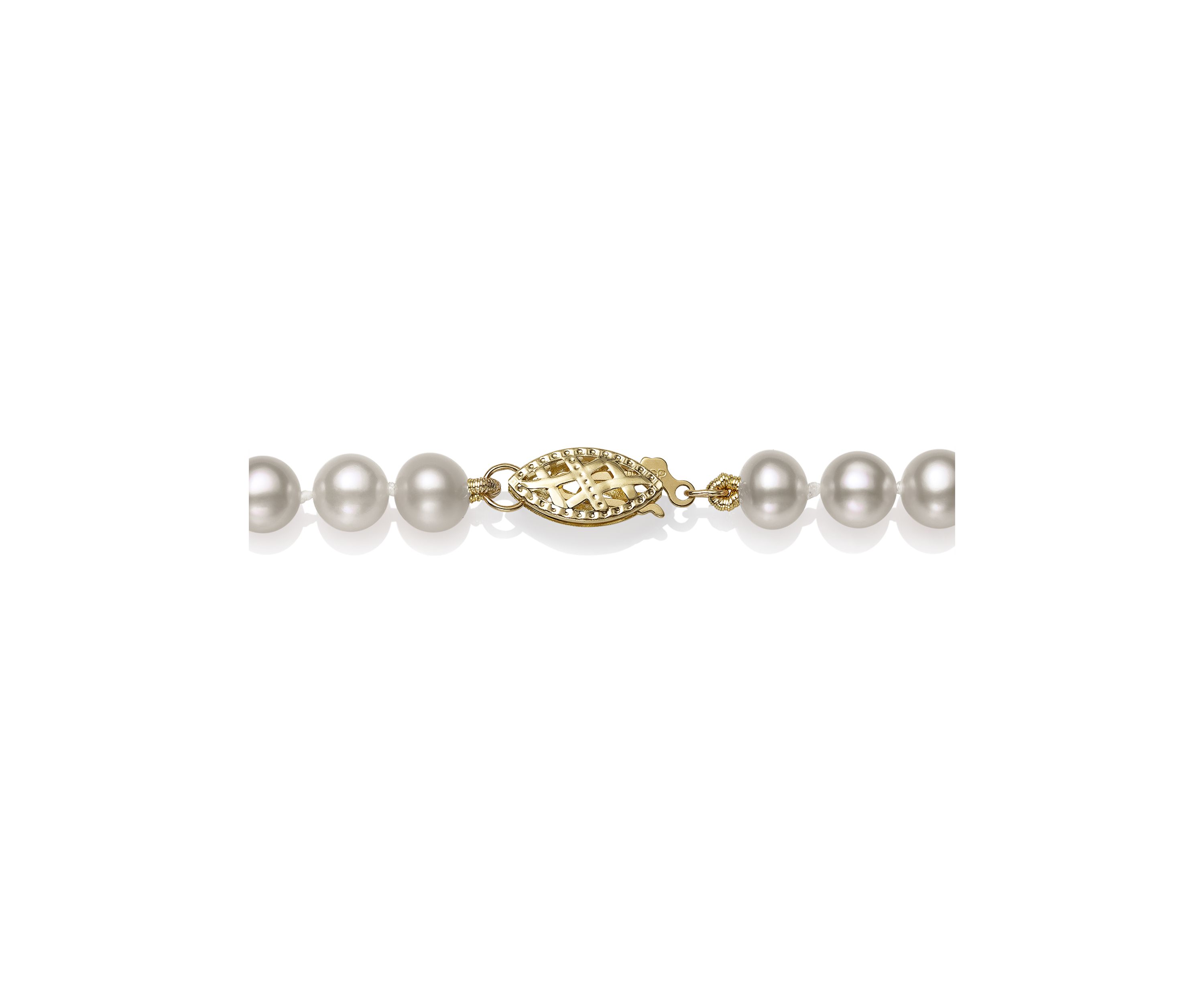 5-6 Millimeter A Quality Cultured Freshwater Pearl 16 Inch Strand Necklace in 14K Yellow Gold
