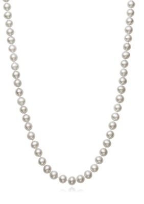 Amour de Pearl 5-6 Millimeter A Quality Cultured Freshwater Pearl 20 Inch Strand Necklace in 14K Yellow Gold, White