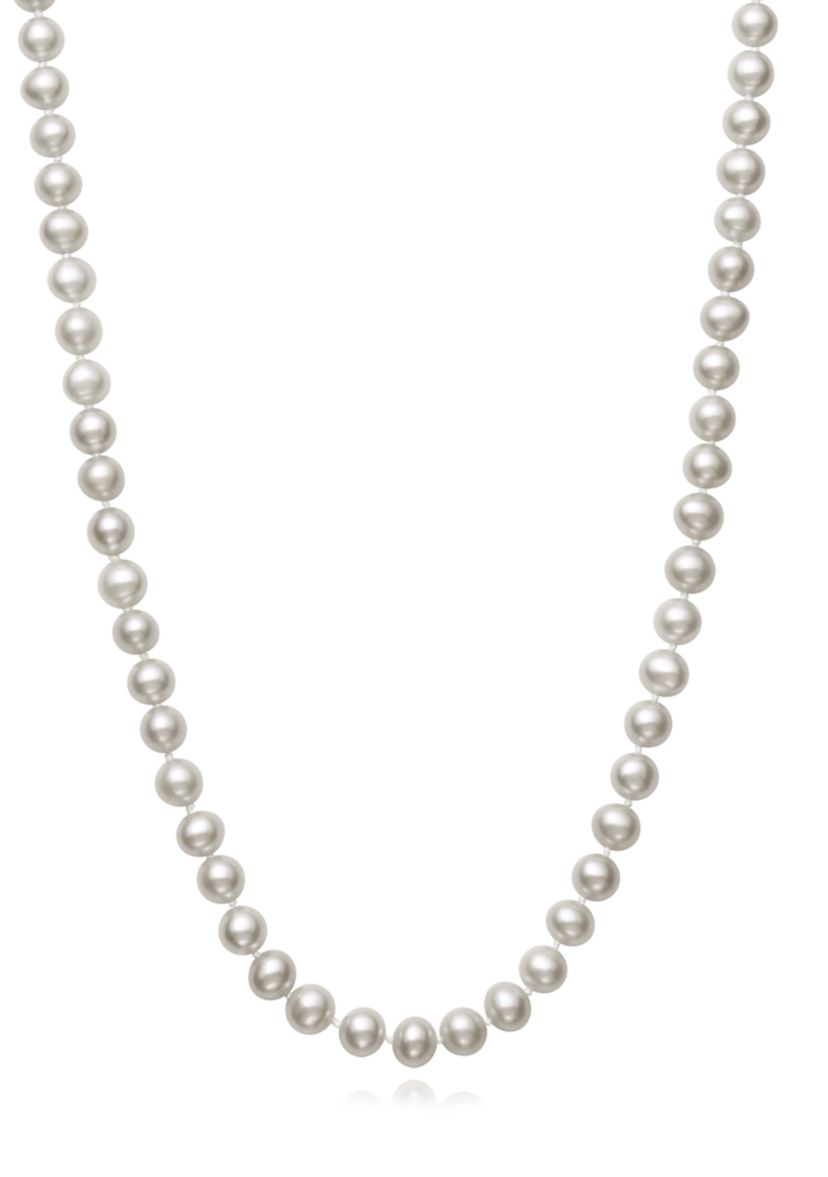 5-6 Millimeter A Quality Cultured Freshwater Pearl 20 Inch Strand Necklace in 14K Yellow Gold
