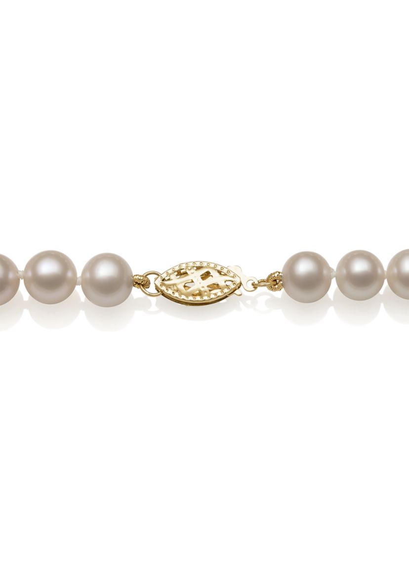 6-7 Millimeter A Quality Cultured Freshwater Pearl 24 Inch Strand Necklace in 14K Yellow Gold