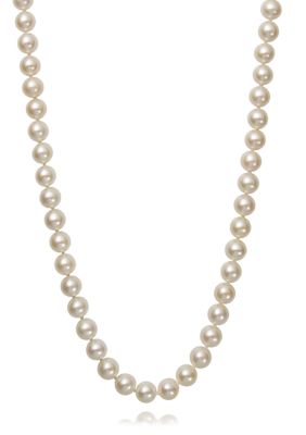 Amour de Pearl 7-8 Millimeter A Quality Cultured Freshwater Pearl 18 Inch Strand Necklace in 14K White Gold
