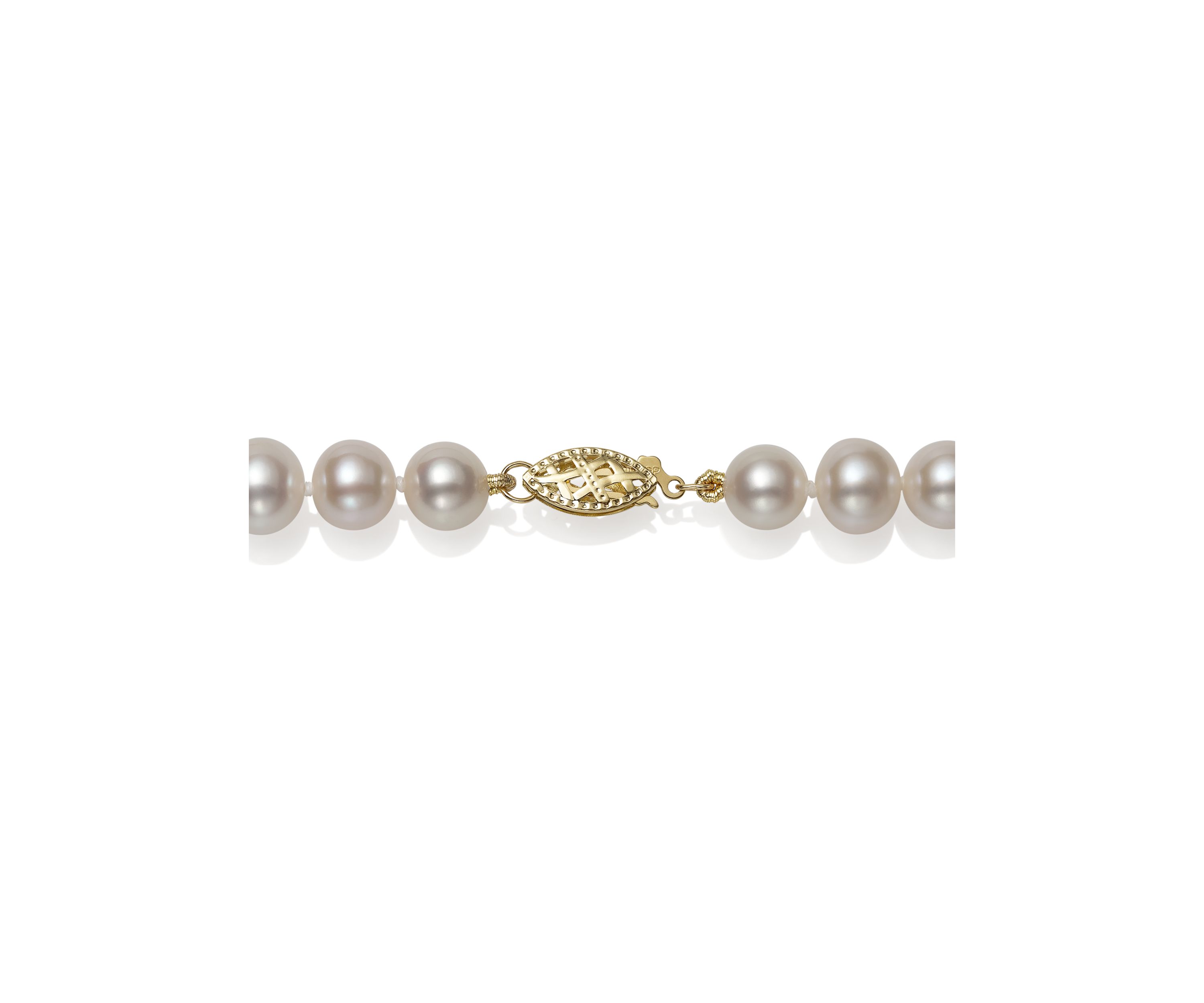 7-8 Millimeter A Quality Cultured Freshwater Pearl 20 Inch Strand Necklace in 14K Yellow Gold