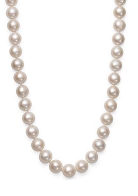 Amour de Pearl 7.5-8.5 Millimeter A Quality Cultured Freshwater Pearl 16 inch Strand Necklace in 14k Yellow Gold, White