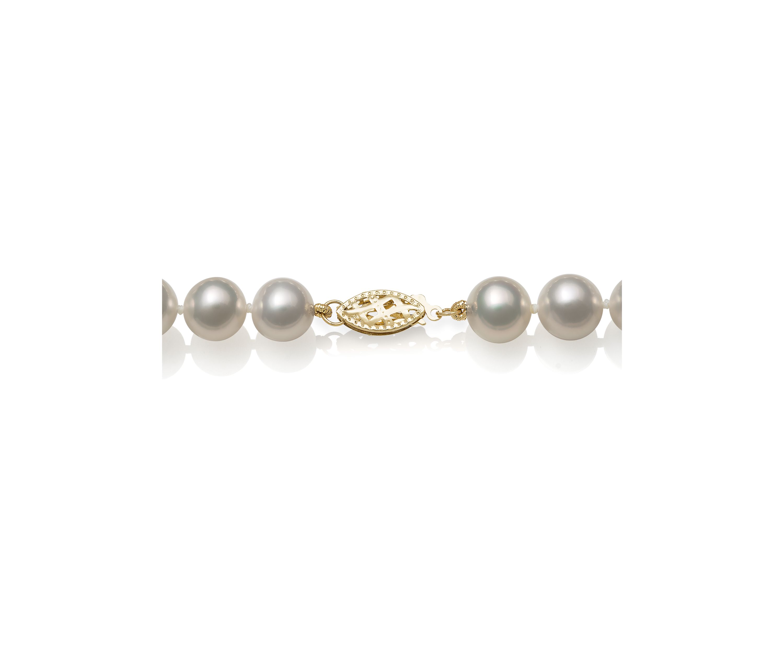 7.5-8.5 Millimeter A Quality Cultured Freshwater Pearl 20 Inch Strand Necklace in 14K Yellow Gold