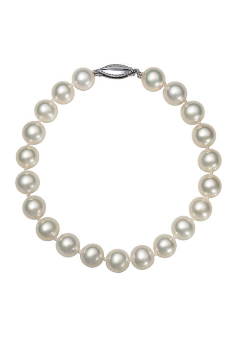 7.5-8.5 Millimeter Cultured Freshwater Pearl 7.5 Inch Bracelet in Sterling Silver