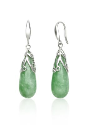 Belk & Co. Sterling Silver Jade Drop Earrings | belk