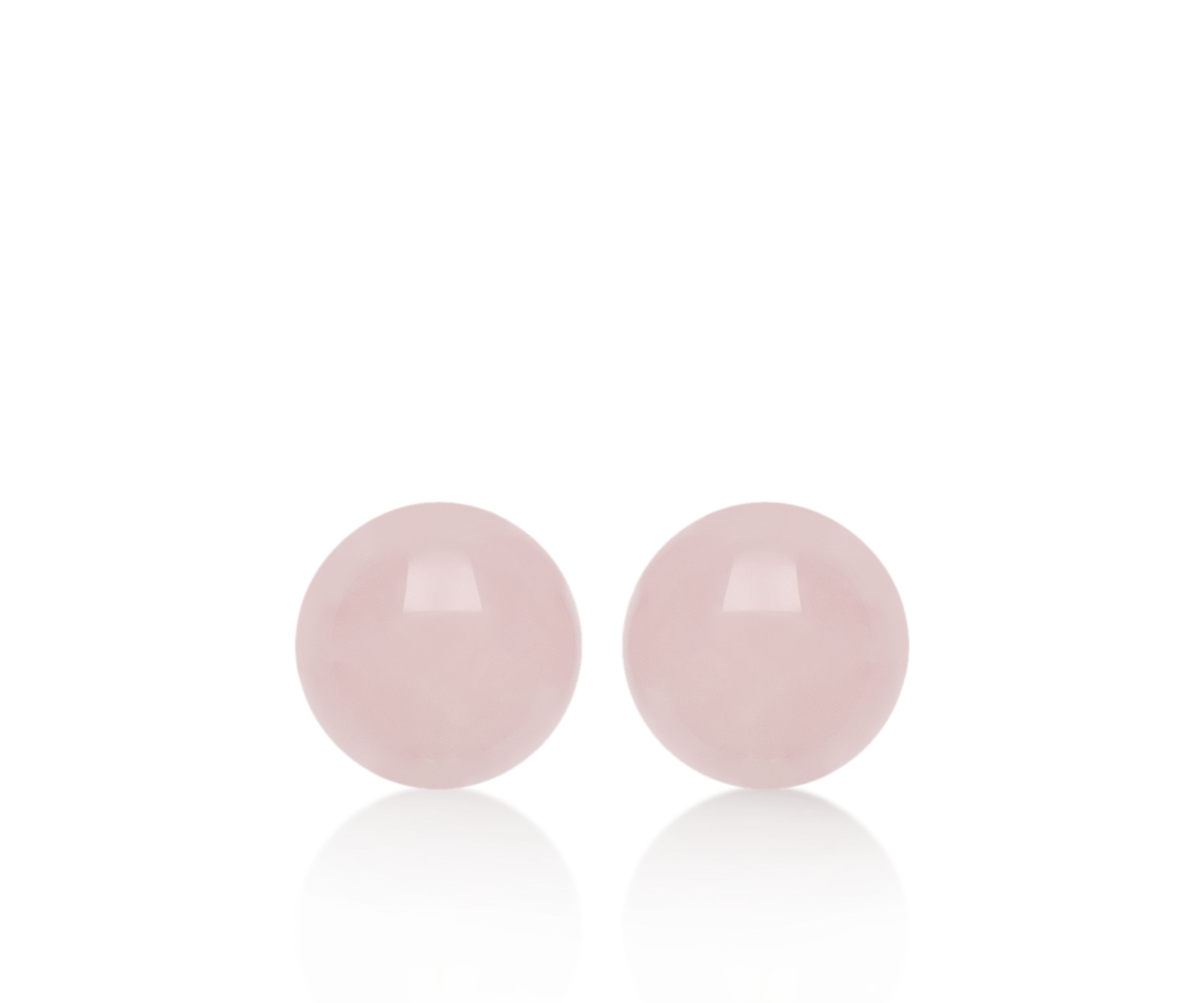 Sterling Silver Rose Quartz Stud Earrings