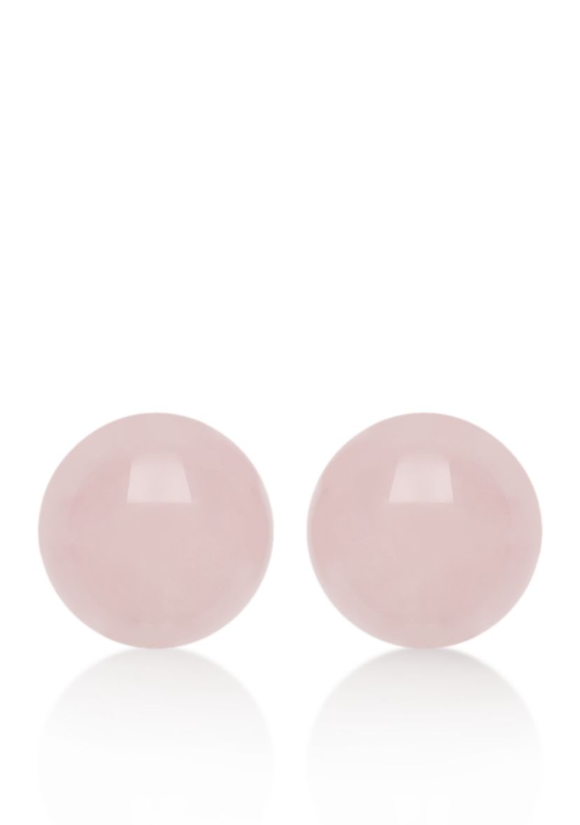 Sterling Silver Rose Quartz Stud Earrings