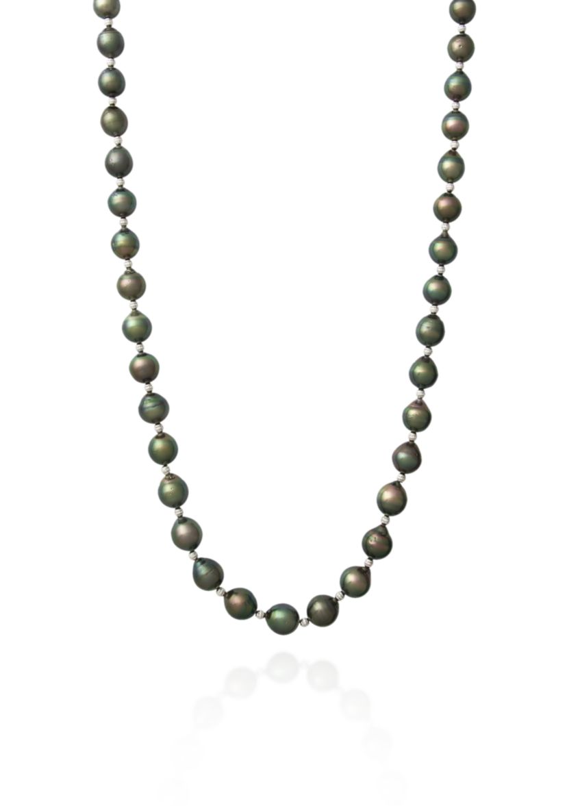 Sterling Silver Tahitian Pearl Necklace