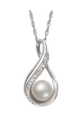 Belk & Co. Created Sapphire and White Topaz Pendant in Sterling Silver ...