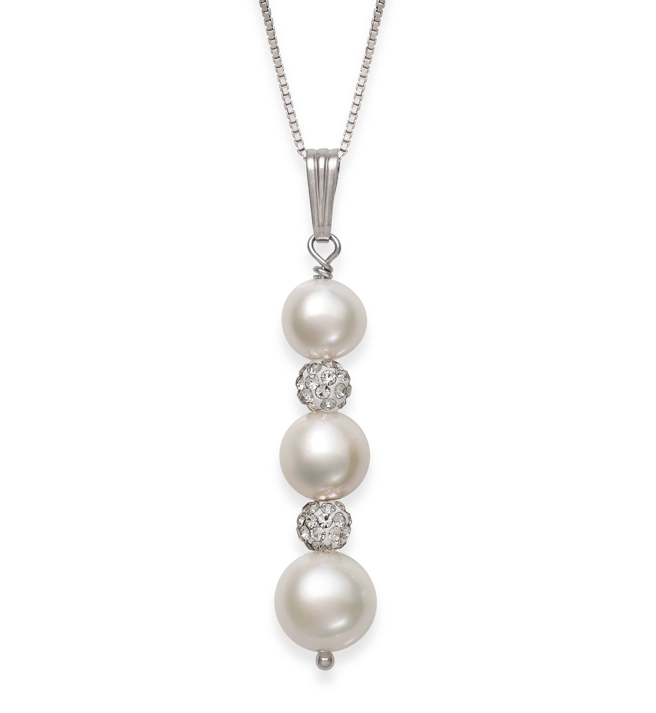 Lab Created STERLING SILVER FWP & CRYSTAL PEND AND EARR SET