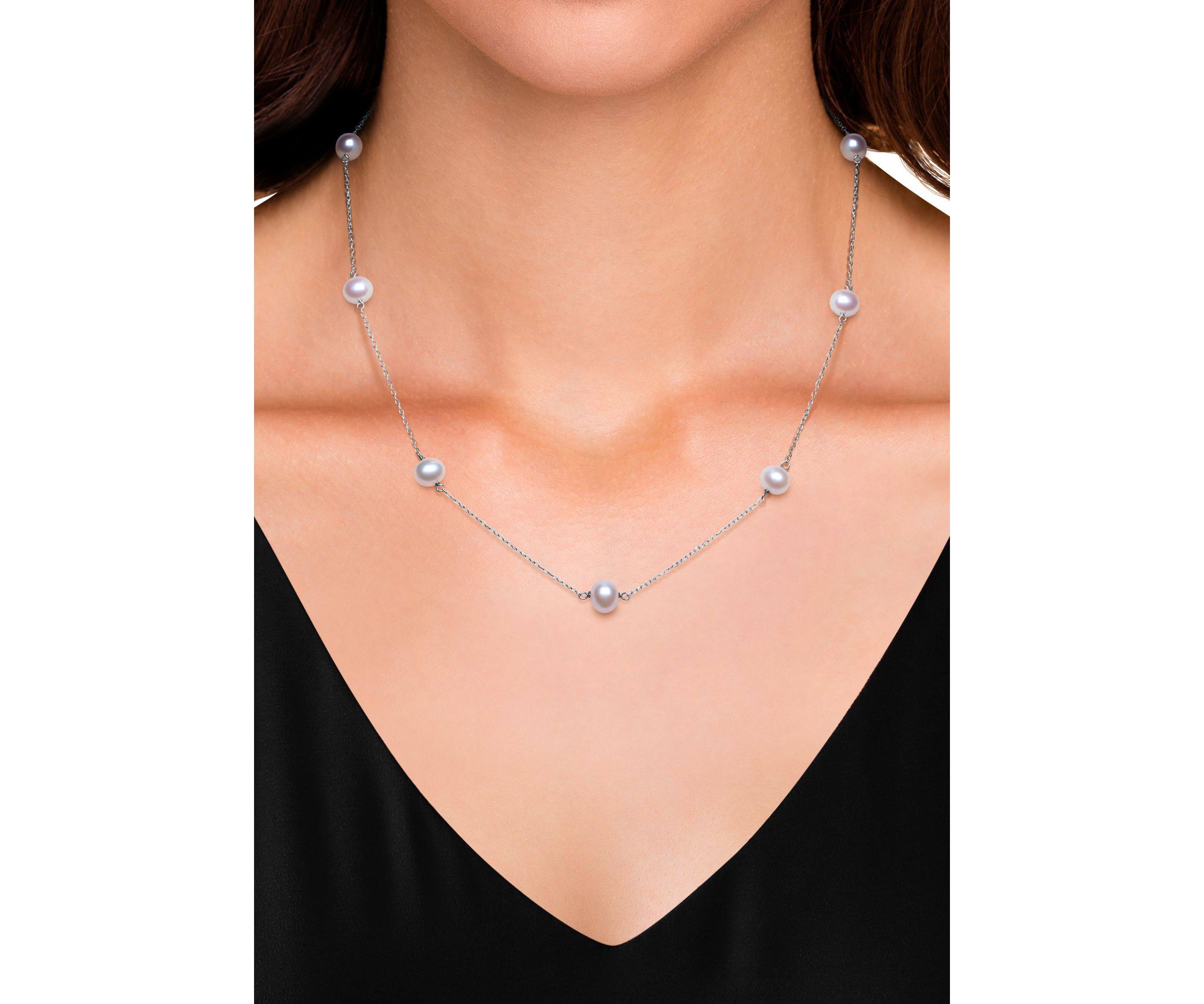 SILVER 6-7MM FWP 18" TINCUP & STUD SET
