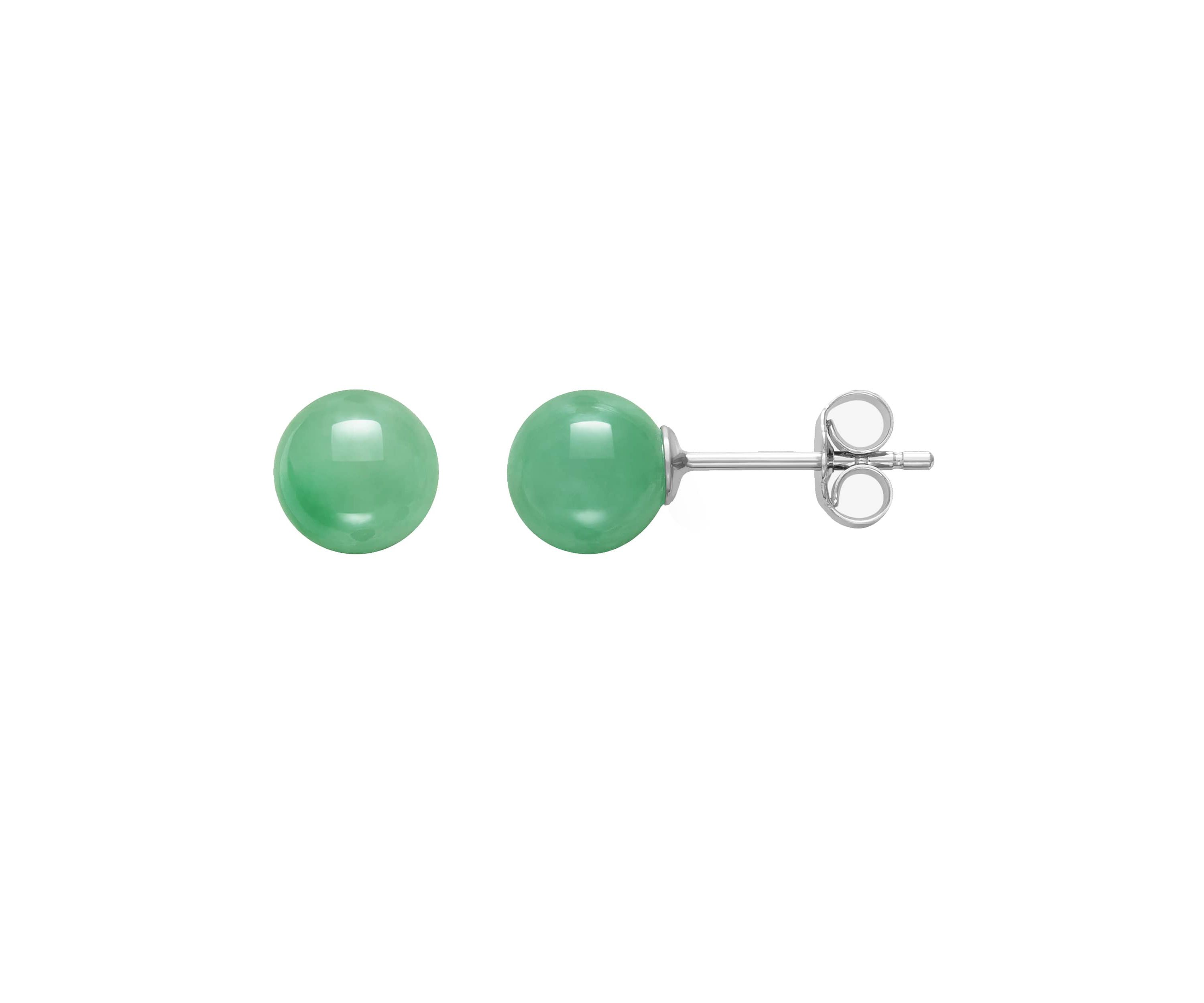 Lab Created STERLING SILVER 6MM JADE, ROSE QUARTZ AND ONYX STUD SET