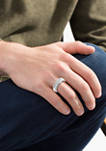 Mens 1.5 ct. t.w. Square-Cut Diamond Ring in 14K White Gold