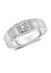 Mens 1/10 ct. t.w. Round-Cut Diamond Solitaire Ring in 10K White Gold