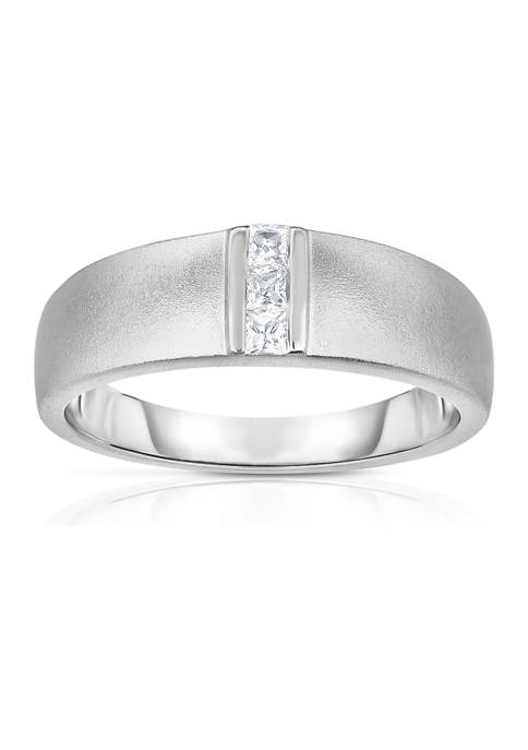 Mens 1/4 ct. t.w. Princess-Cut Diamond Ring in 10K White Gold