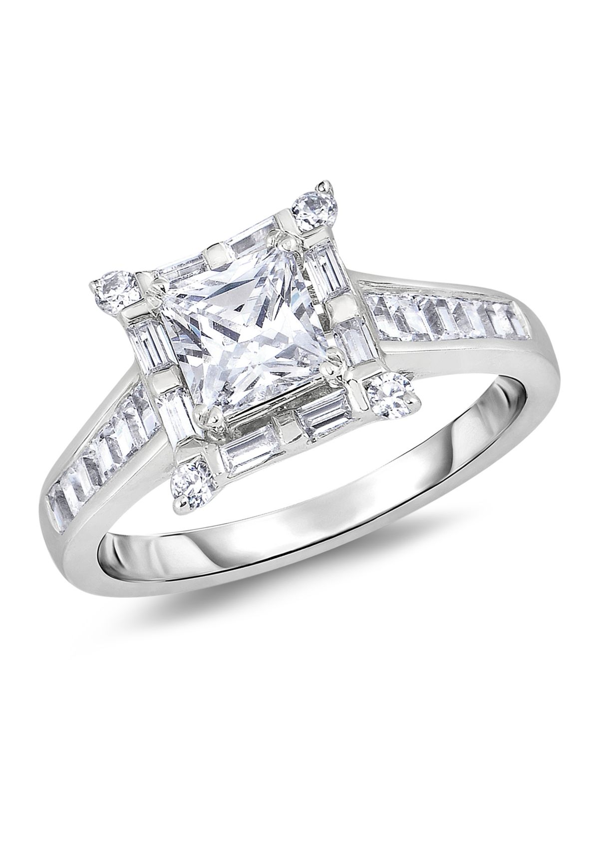 1.88 ct. t.w. Princess-Cut Diamond Frame Engagement Ring in 14K White Gold