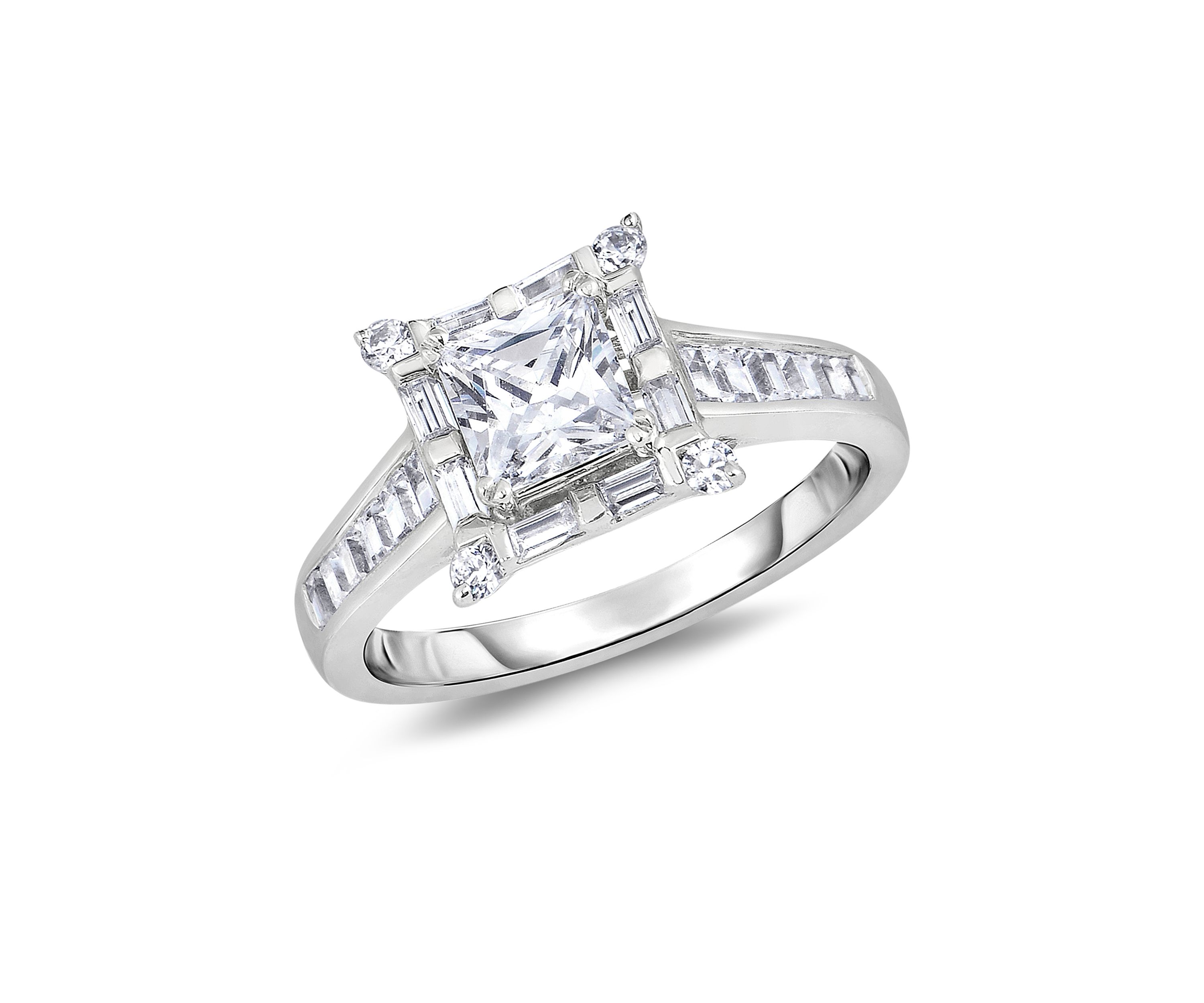 1.88 ct. t.w. Princess-Cut Diamond Frame Engagement Ring in 14K White Gold