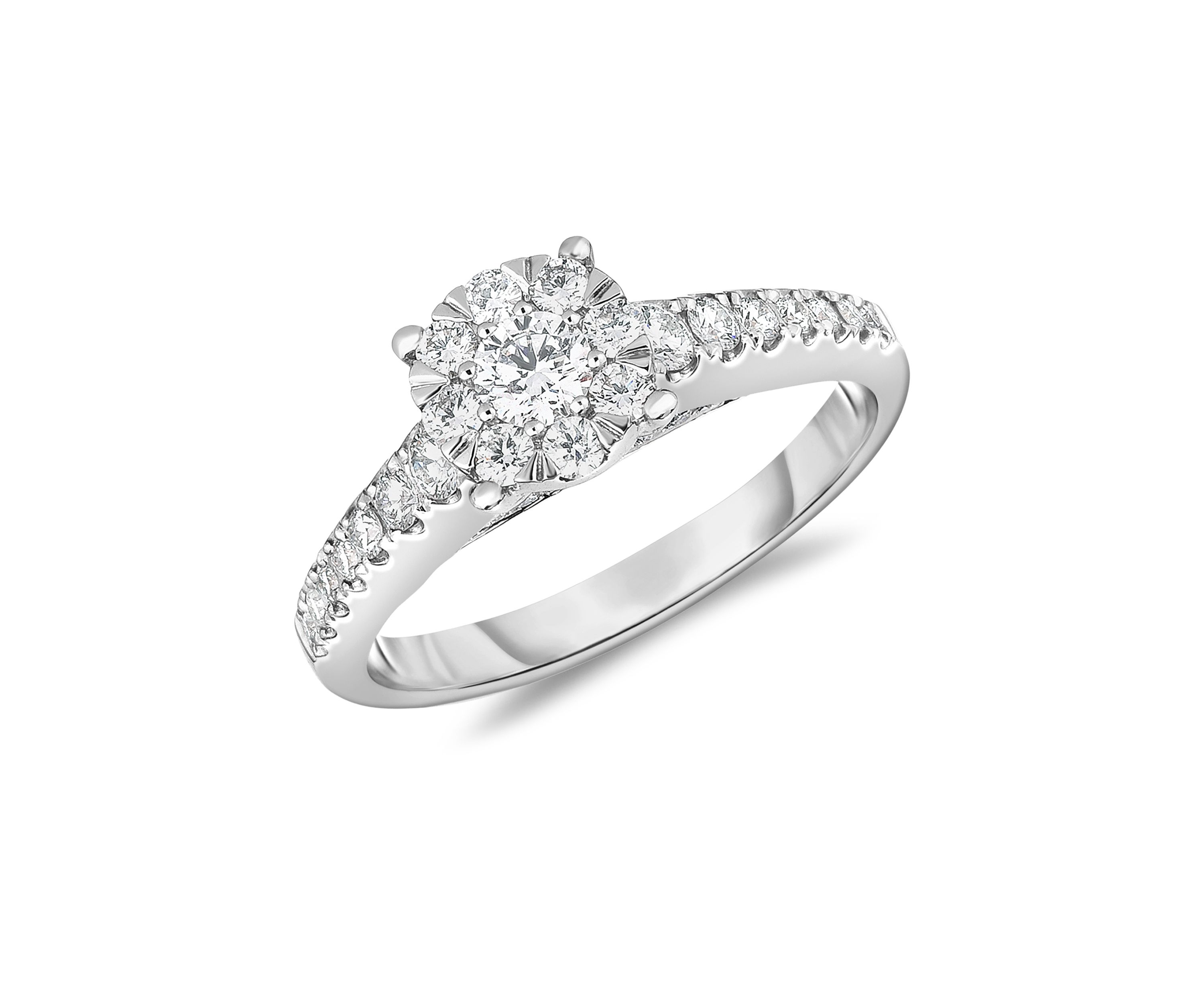 5/8 ct. t.w. Diamond Frame Engagement Ring in 10K White Gold